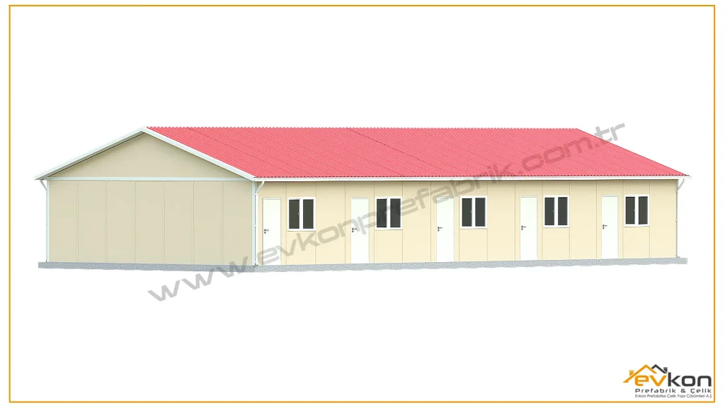 172 metrekare prefabrik yatakhane