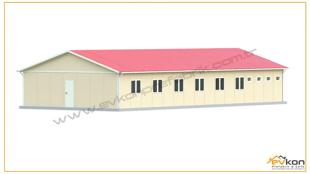 182 metrekare prefabrik yatakhane