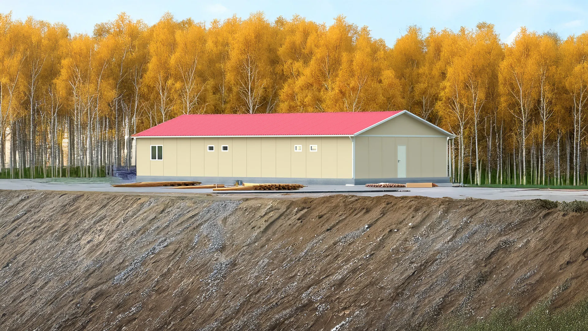 170 metrekare prefabrik yatakhane